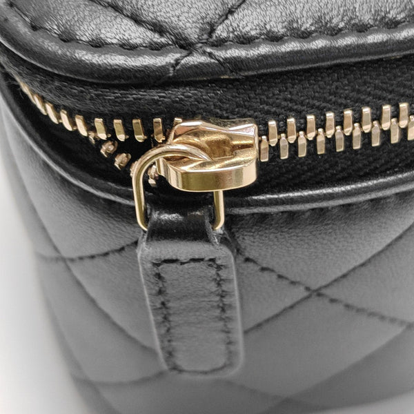 VANITY CASE Mini Quilted Lambskin Black