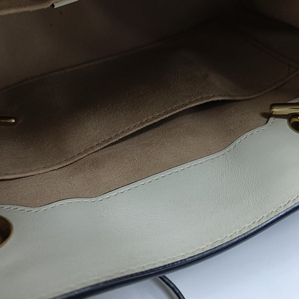 Padlock Small Monogram Coated Canvas Beige