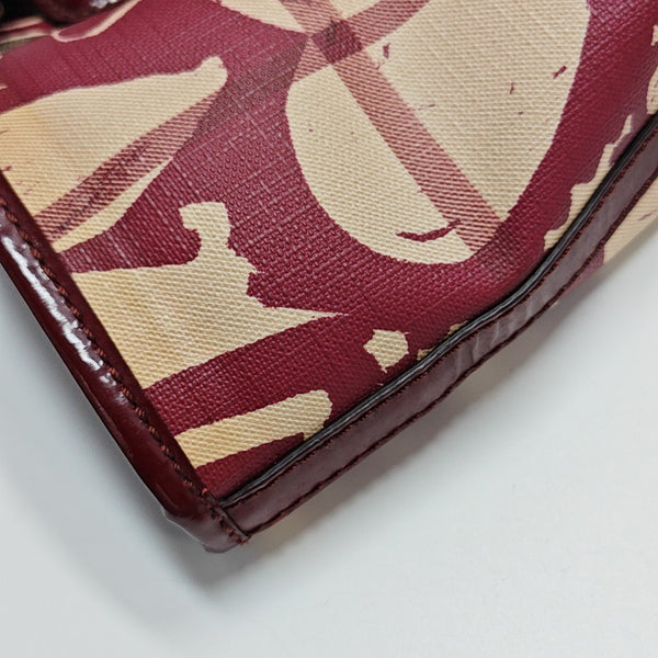 Coated Canvas Tote Bag Red
