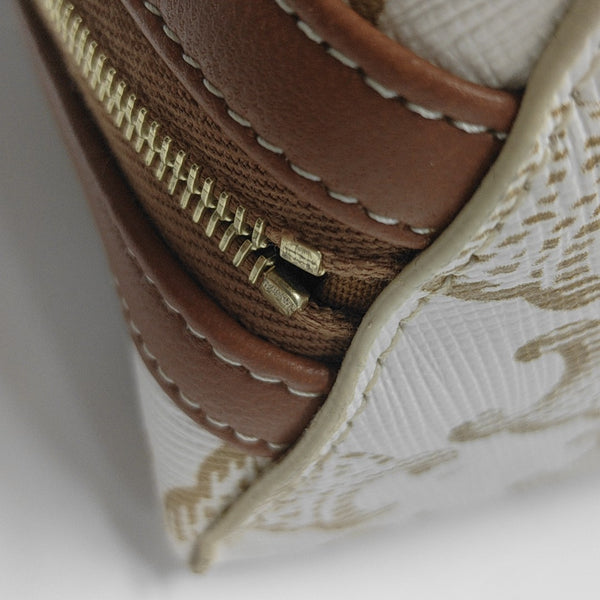 Coated Canvas Shoulder Bag White