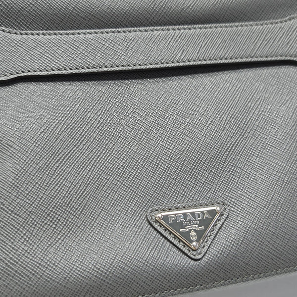 Leather Clutch Gray