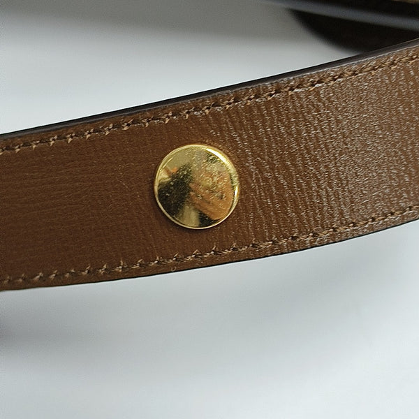 Horsebit 1955 Medium Monogram Coated Canvas Beige