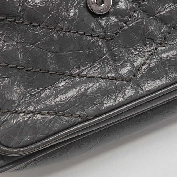 NIKI Small Chevron Calfskin Gray