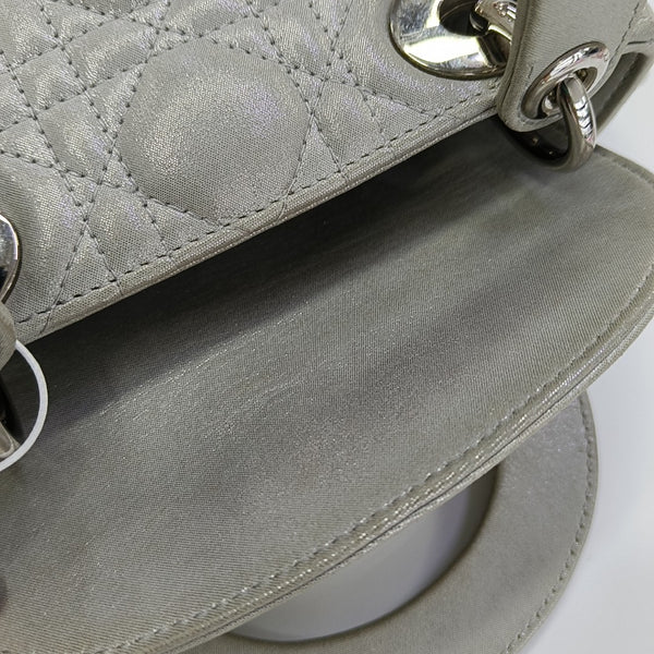 Lady Dior Mini Cannage Lambskin Silver