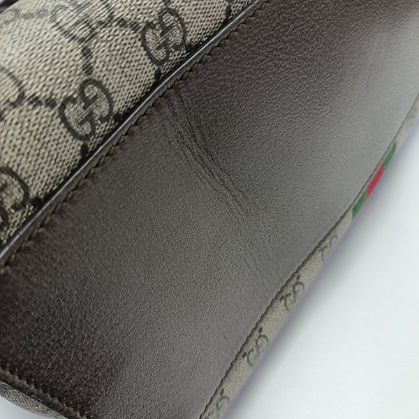 Ophidia Medium Monogram Coated Canvas Beige