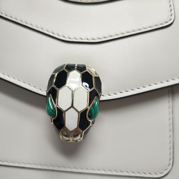 SERPENTI FOREVER Small Calfskin White