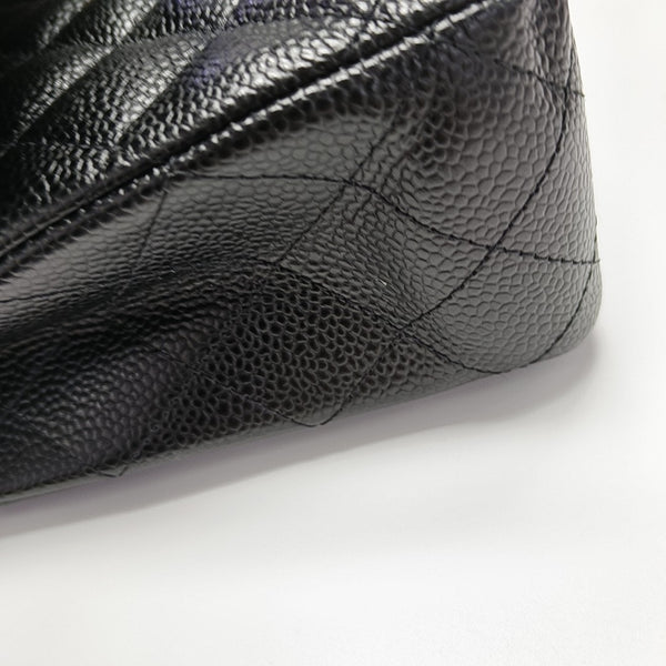 CLASSIC FLAP Medium Quilted Grained Calfskin Black