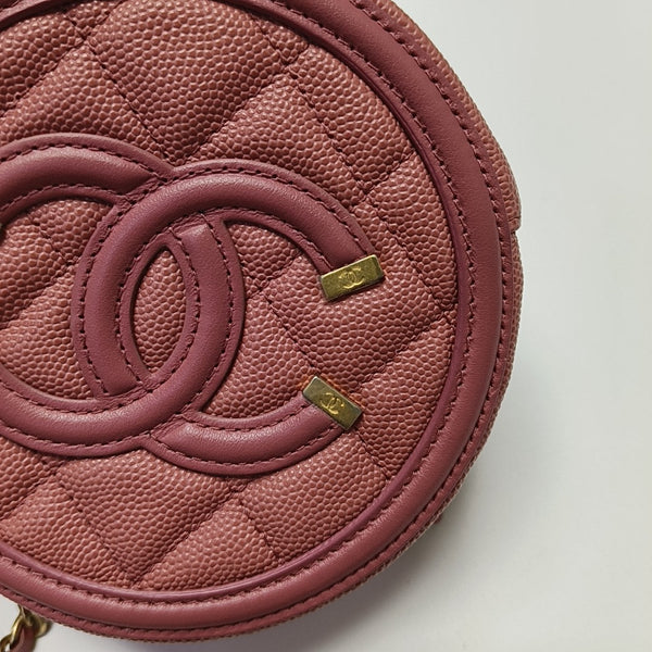 FILIGREE Mini Quilted Grained Calfskin Pink