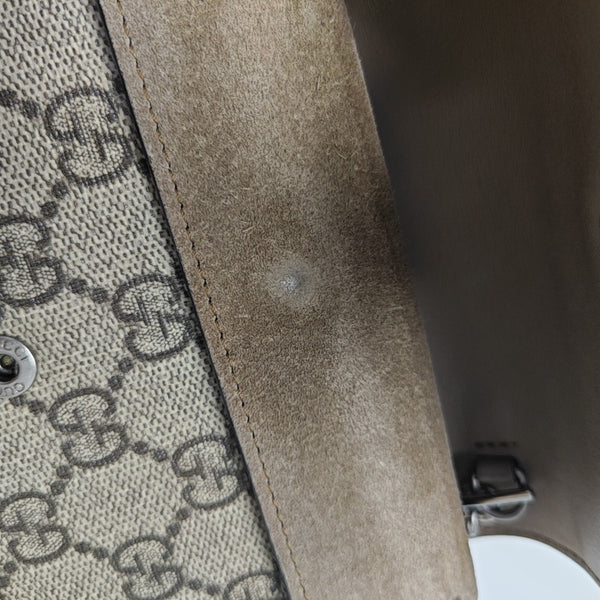 Dionysus Super Mini Monogram Coated Canvas Beige