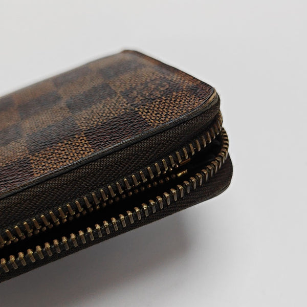ZIPPY Damier Ebene Coated Canvas Brown Wallet