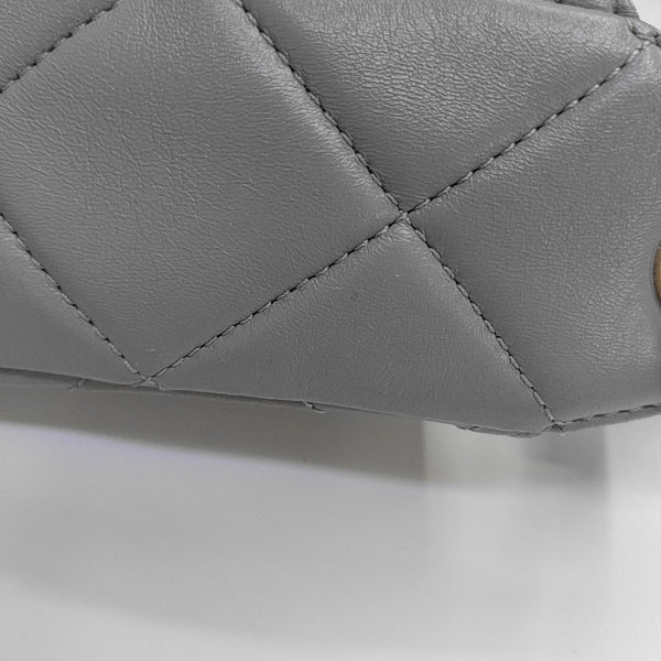 Quilted Lambskin Shoulder Bag Gray