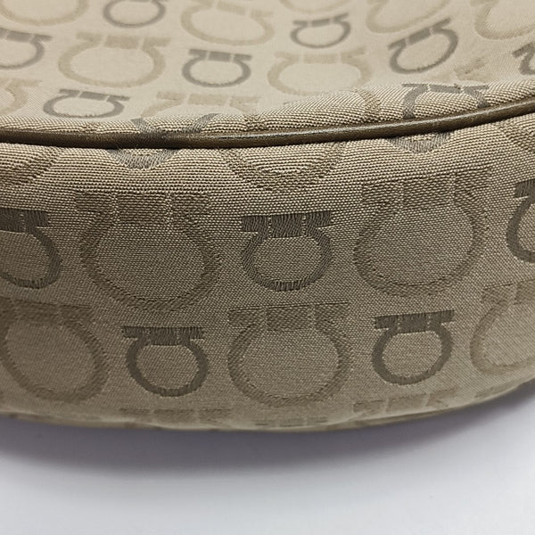 Coated Canvas Top Handle Bag Brown