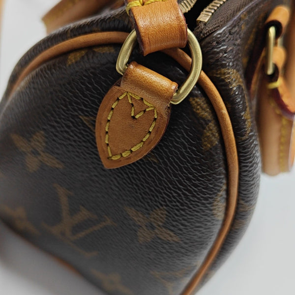 SPEEDY Nano Monogram Coated Canvas Brown