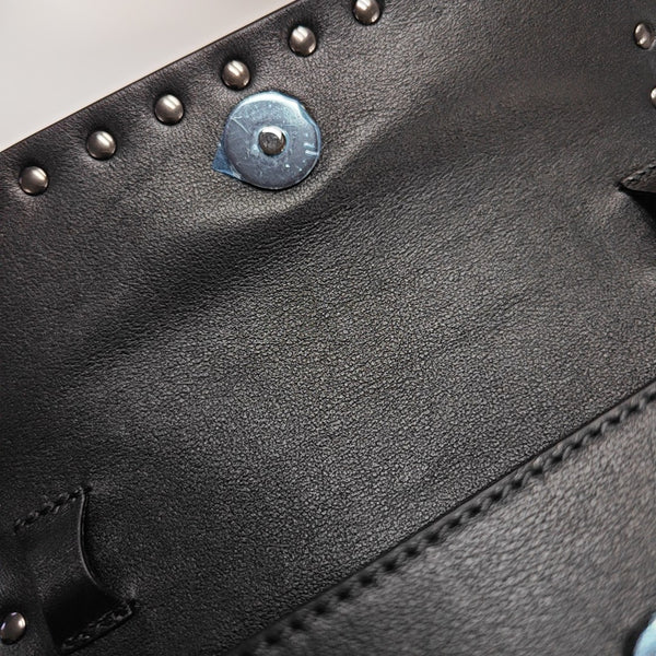 Rockstud Calfskin Black