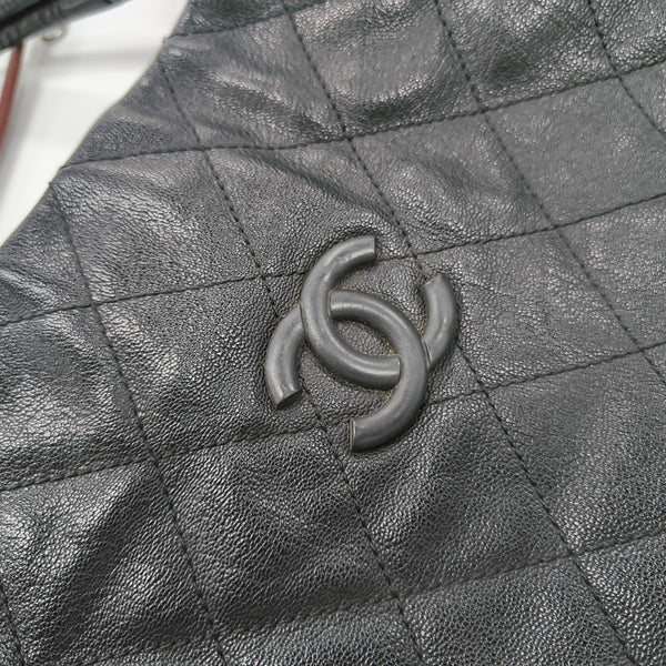 Quilted Calfskin Top Handle Bag Black