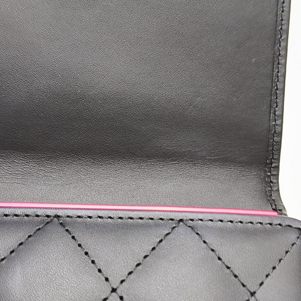 CAMBON Medium Quilted Calfskin Black Wallet