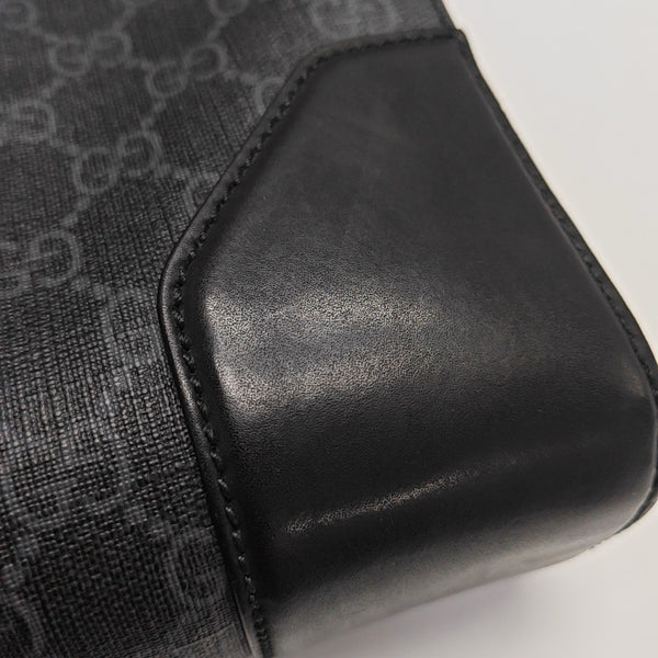 Monogram Coated Canvas Shoulder Bag Black