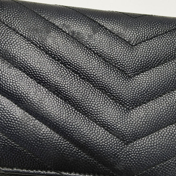 MONOGRAM Chevron Calfskin Black Wallet