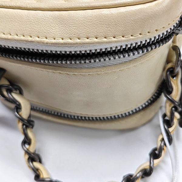 Small Quilted Lambskin White