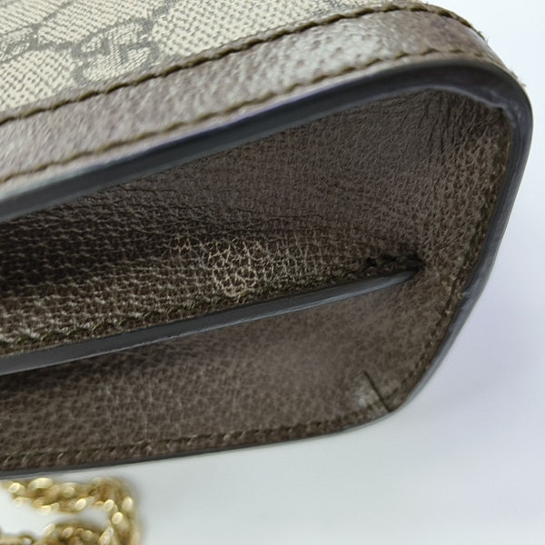 Ophidia Small Monogram Coated Canvas Beige