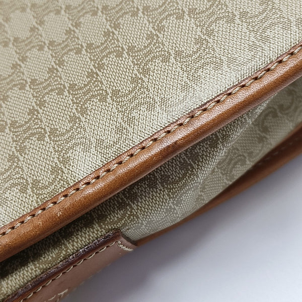 Coated Canvas Crossbody Bag Beige