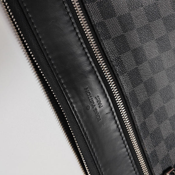 MICK Damier Graphite Coated Canvas Gray