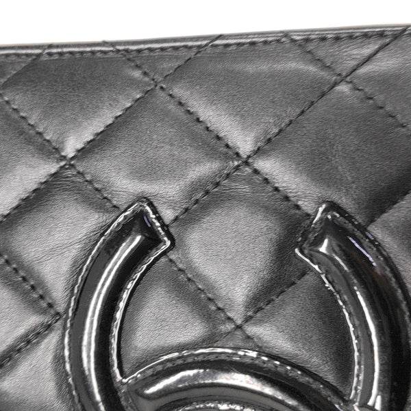 CAMBON Quilted Calfskin Black Wallet
