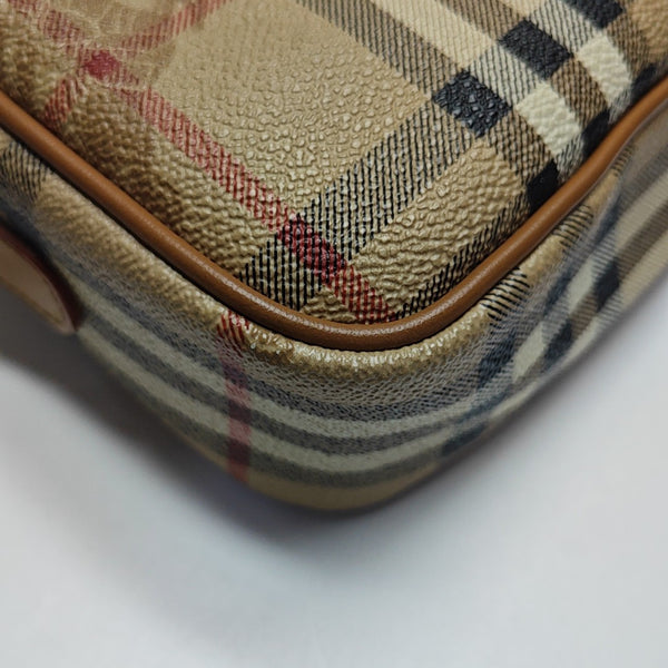 Coated Canvas Shoulder Bag Beige