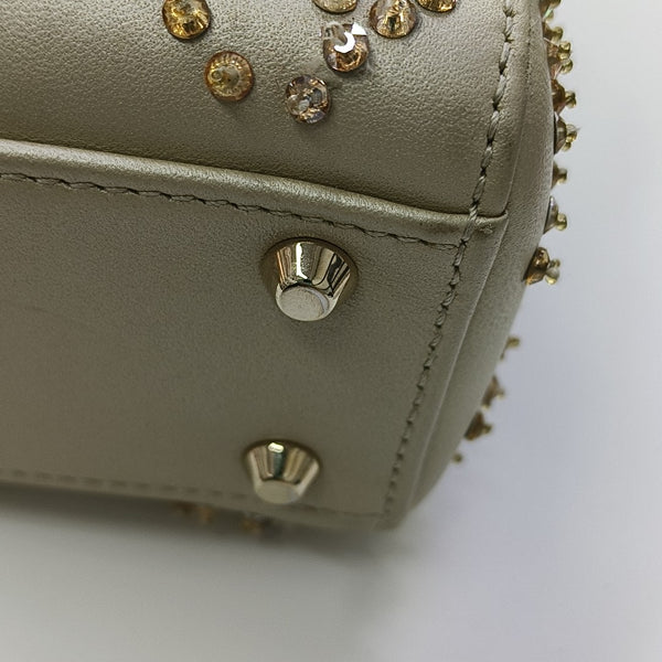 Lady Dior Mini Quilted Lambskin Beige