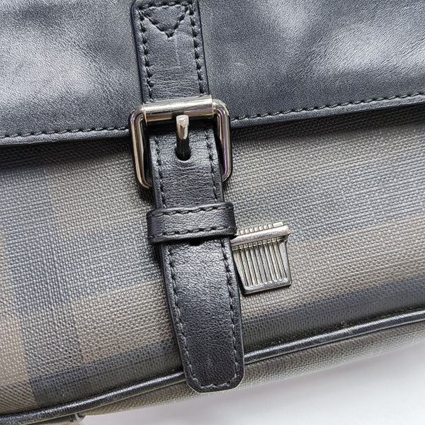 Coated Canvas Crossbody Bag Brown