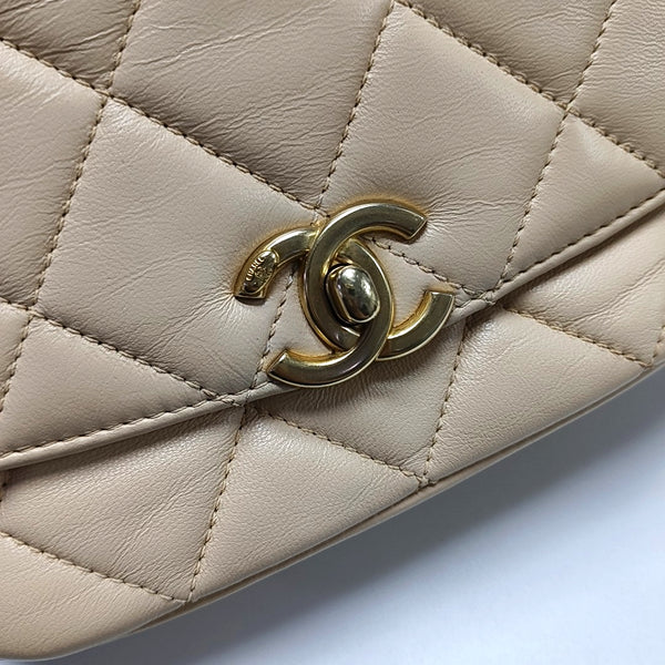 Small Quilted Lambskin Beige