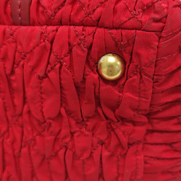 Quilted Canvas Tote Bag Red