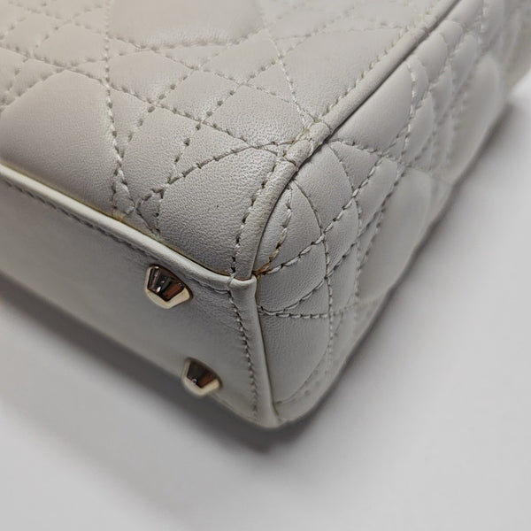 Lady Dior Mini Cannage Lambskin White