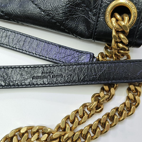 NIKI Medium Chevron Calfskin Black