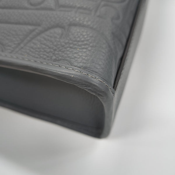 East/west Satchel Oblique Calfskin Gray