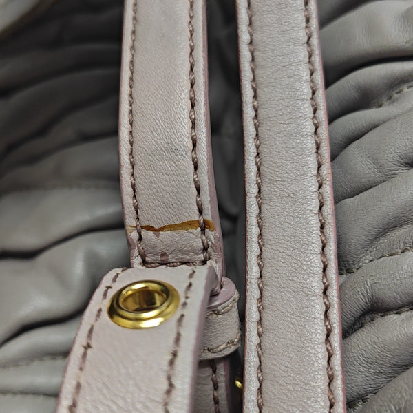 Quilted Lambskin Tote Bag Gray