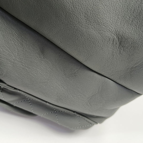Quilted Calfskin Backpack Gray