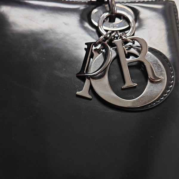 Lady Dior Medium Patent Leather Black