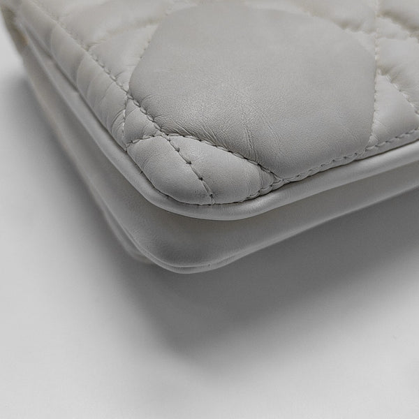 Dior Caro Small Cannage Calfskin White