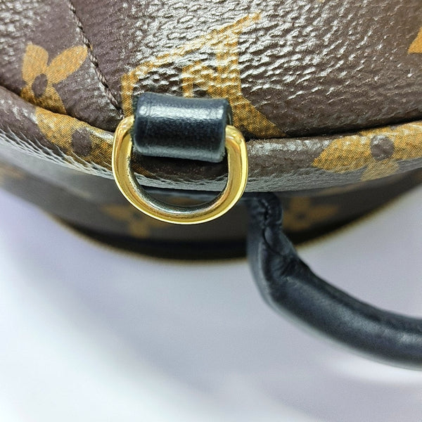 Authenticated pre-owned PALM SPRINGS Mini Monogram Coated Canvas Brown - Backpack at Looply