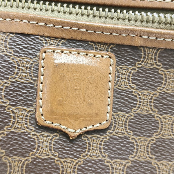 Coated Canvas Shoulder Bag Brown