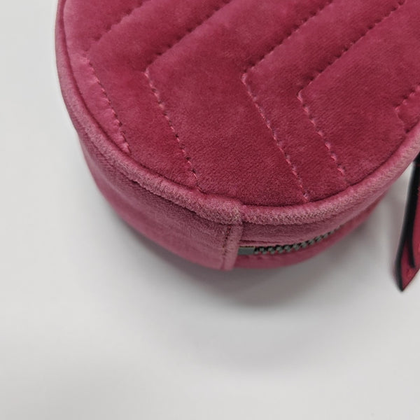 GG Marmont Super Mini Quilted Velvet Red