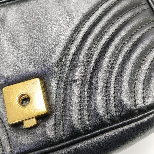 GG Marmont Small Quilted Calfskin Black