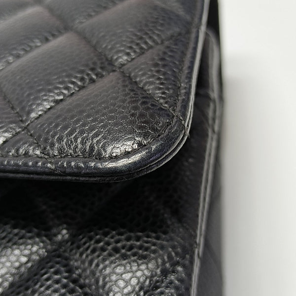 CLASSIC FLAP Medium Quilted Grained Calfskin Black
