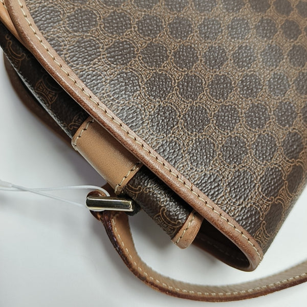 Coated Canvas Shoulder Bag Brown