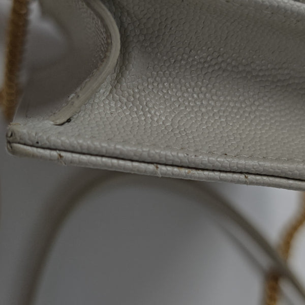 MONOGRAM WOC Chevron Calfskin White