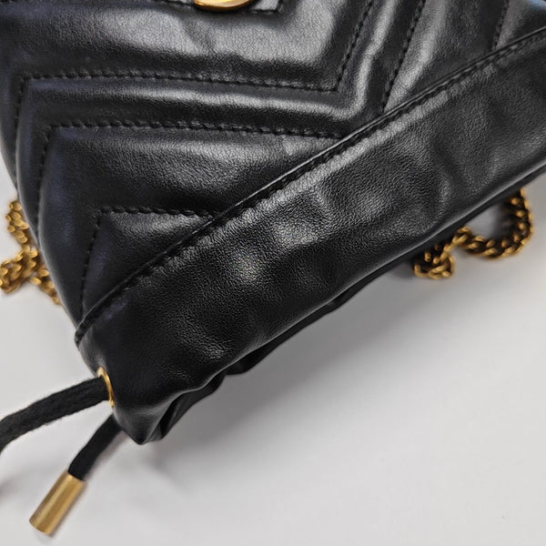 GG Marmont Mini Quilted Calfskin Black