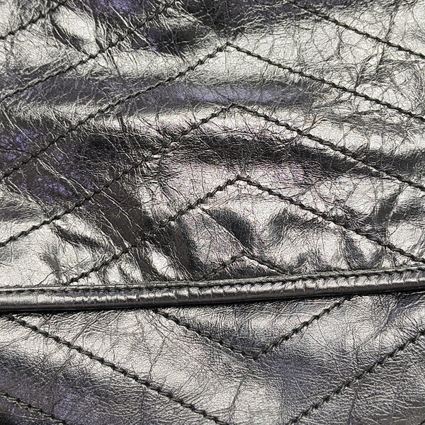 NIKI Medium Chevron Calfskin Black