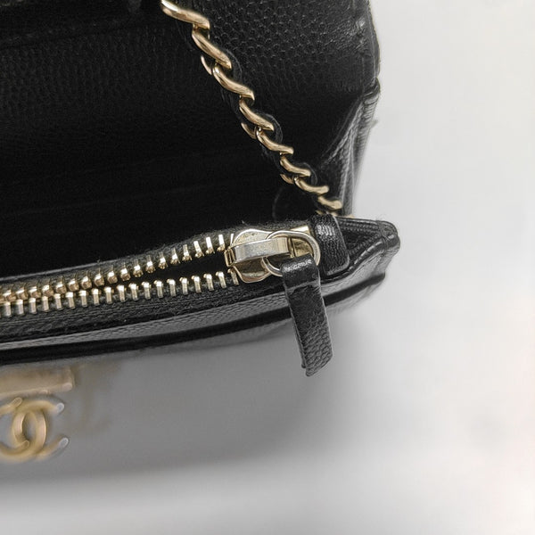 DOUBLE CC WOC Quilted Grained Calfskin Black