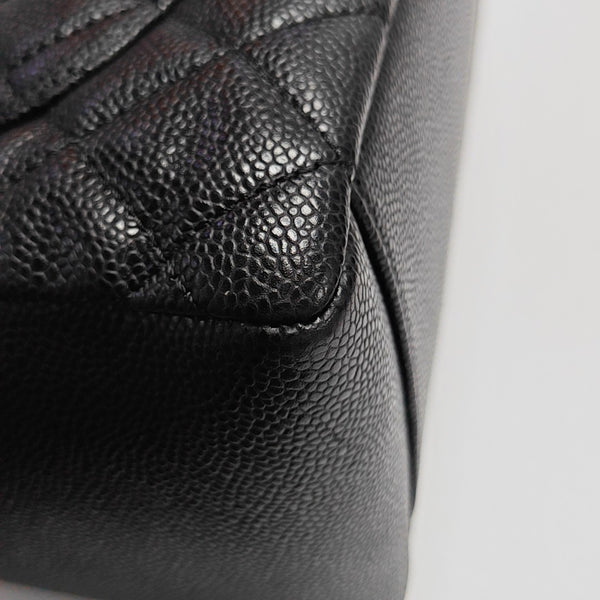 CHANEL GST Large Quilted Grained Calfskin Black